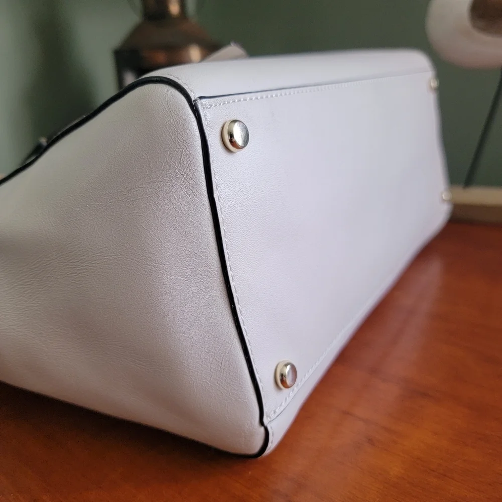 Kate Spade WKRU3306 Royal Place Cherise White Leather Satchel Bag